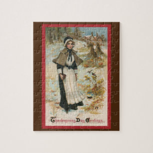 Puzzle Salutations de la fête de Thanksgiving avec une fe