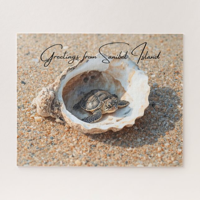 Puzzle Salutations de la Tortue de mer de l'île de Sanibe (Horizontal)
