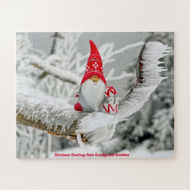 Puzzle Salutations de Noël de grand-père et grand-mère (Horizontal)