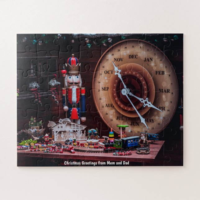 Puzzle Salutations de Noël de maman et papa (Horizontal)