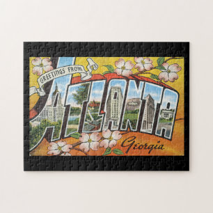 Puzzle Salutations de voyage d'Atlanta Georgia_Vintage