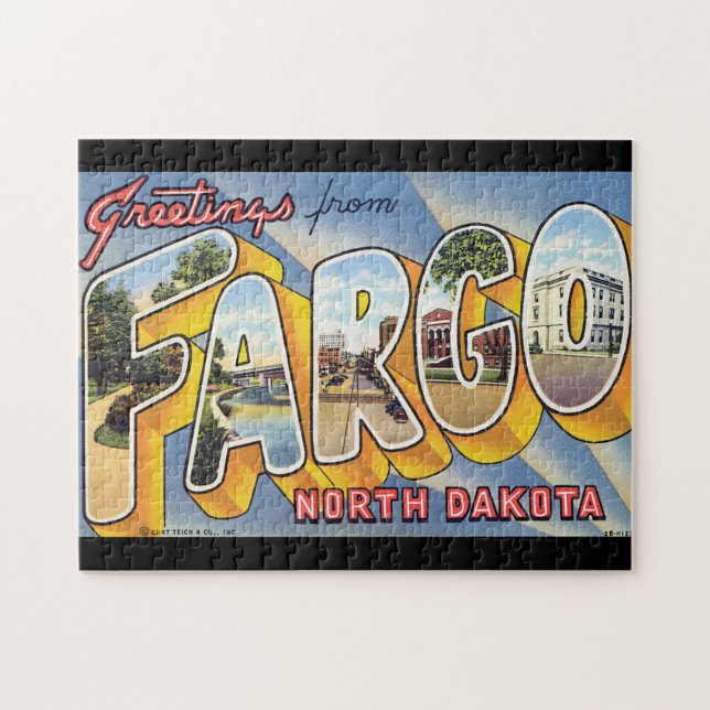 Puzzle Salutations de voyage du nord de Fargo (Horizontal)