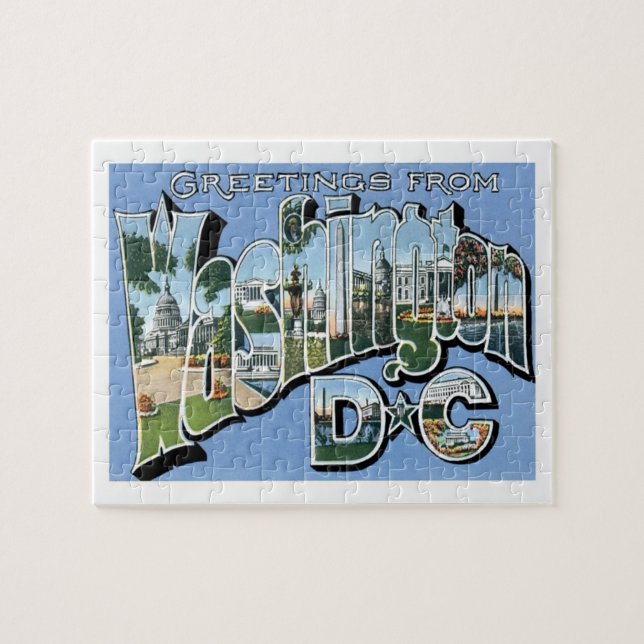 Puzzle Salutations du Vintage voyage de Washington DC (Horizontal)