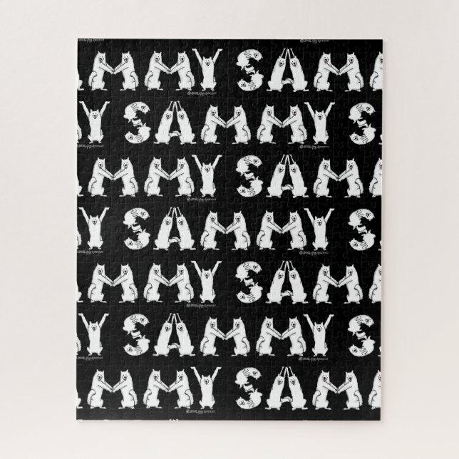 Puzzle Sammy épelée dans des lettres de Chien Samoyé (Vertical)