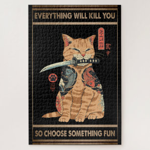 Puzzle Samouraï Chat Drôle Tout Va Vous Tuer