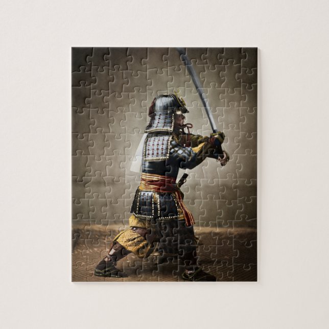 Puzzle Samouraï japonais en armure avec Katana (Vertical)