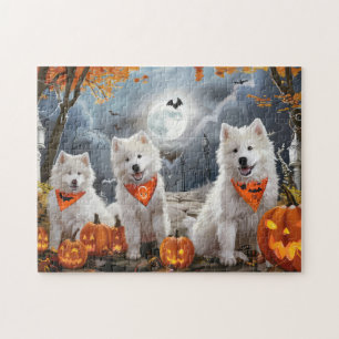 Puzzle Samoyed Halloween Éffrayant