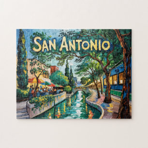 Puzzle San Antonio Texas River Walk Van Gogh Ville Vibran