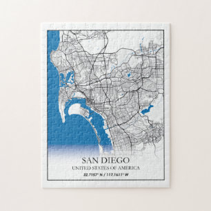 Puzzle San Diego California USA Travel City Carte