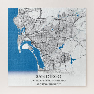 Puzzle San Diego California USA Travel City Carte