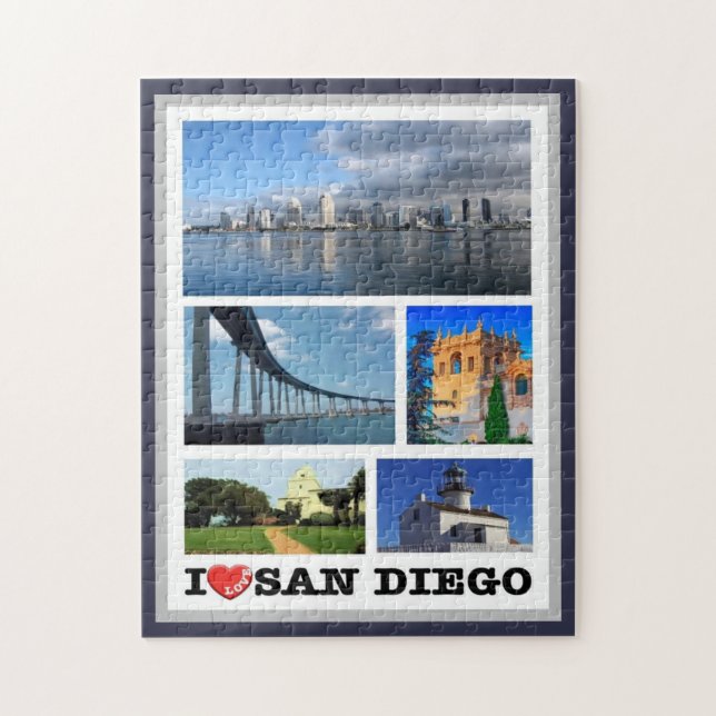 Puzzle San Diego - I Love - États-Unis - (Vertical)