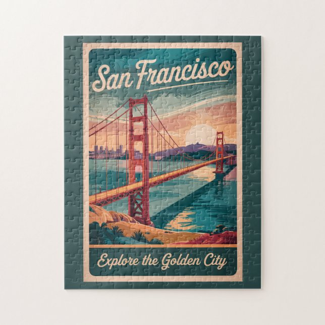 Puzzle San Francisco California Golden Gate Bridge Travel (Vertical)