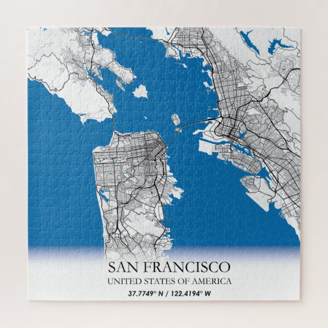 Puzzle San Francisco California USA Travel City Map (Vertical)