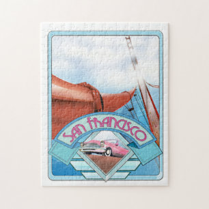 Puzzle San Francisco, États-Unis, affiche de voyage