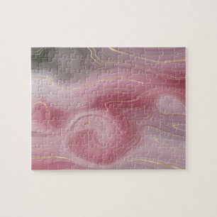 Puzzle Sangria Strata   Moody Pink and Purple Luxe Agate