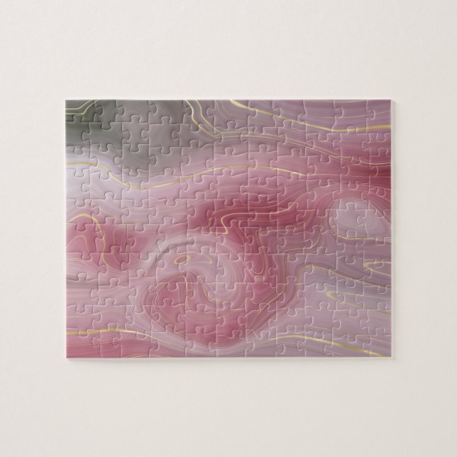 Puzzle Sangria Strata | Moody Pink and Purple Luxe Agate (Horizontal)