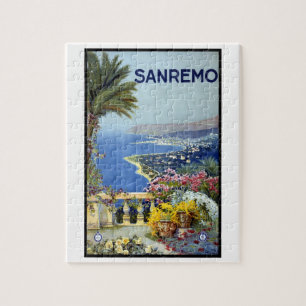 Puzzle Sanremo, Italie, Art de voyage vintage de la Rivie