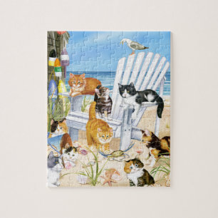 Puzzle sans valeur de chatons de plage