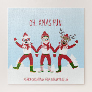 Puzzle Santa and friends having some Christmas fun