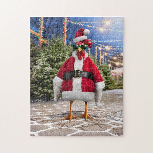 Puzzle Santa Chicken (Vertical)