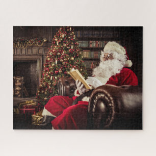 Puzzle Santa Claus Lecture En Bibliothèque Fêtes de Noël