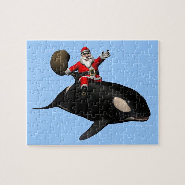 Puzzle Santa Claus Riding On Orca (Horizontal)