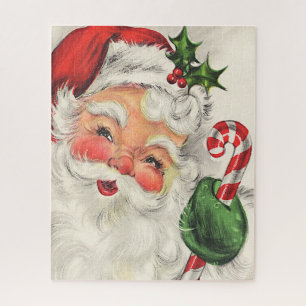 Puzzle Santa Claus Rosy Cheeks tenant le Sucre de canne J
