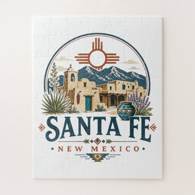 Puzzle Santa Fe Nouveau-Mexique Architecture Adobe Sud-Ou (Vertical)