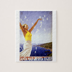 Puzzle Santa Margherita Ligure, Italie Art de voyage vint