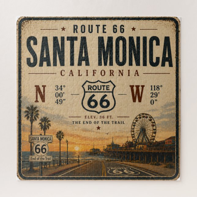 Puzzle Santa Monica Route 66 terminus de la piste (Vertical)