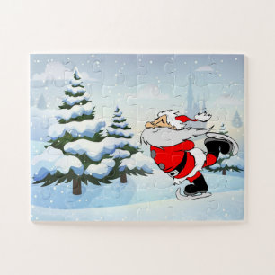 Puzzle Santa patine au pôle Nord