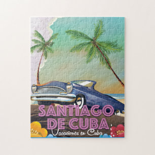 Puzzle Santiago de Cuba Affiche de voyage Vintage