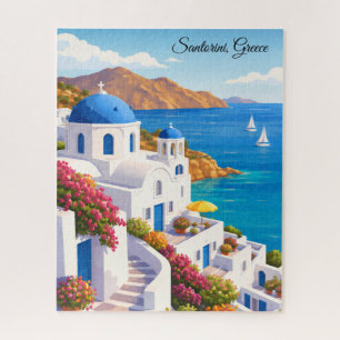 Puzzle Santorin Grèce Vintage Europe Vacances Voyage 