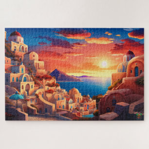 Puzzle 🌅 Santorin Sunset Serenity