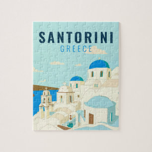 Puzzle Santorini Grèce île Vintage voyage Souvenir
