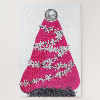 Puzzle Sapin de Noël rose glamour