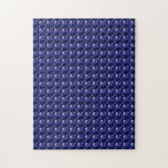 Puzzle Sapphire Diamant Gemstone Art Blue (Vertical)