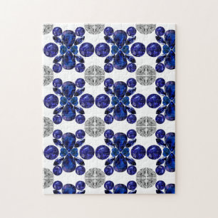 Puzzle Sapphire Diamant Gemstone Art Blue