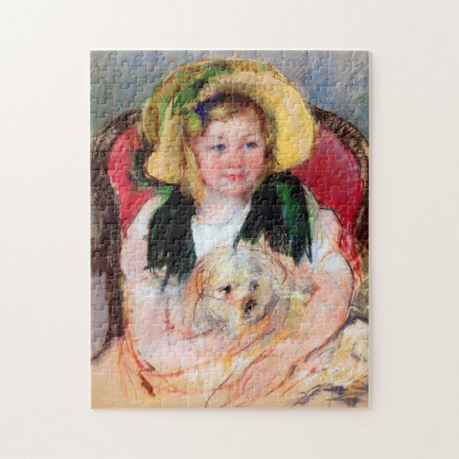 Puzzle Sara avec son chien, Cassatt (Vertical)