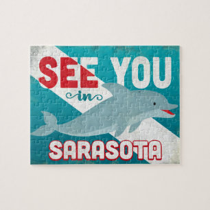 Puzzle Sarasota Dolphin - Vintage voyage rétro