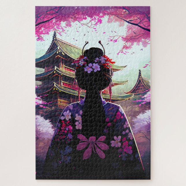 Puzzle Sari Fleurs de cerisiers (Vertical)