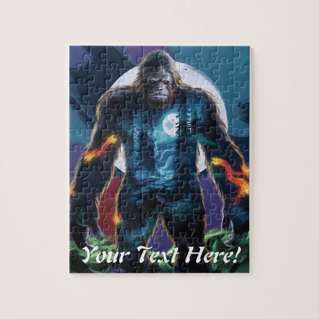 Puzzle Sasquatch Personnaliser Nom Texte Bigfoot (Vertical)