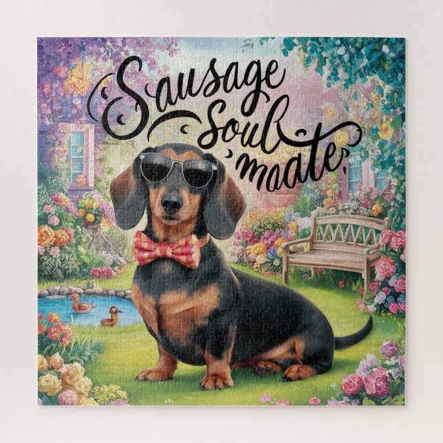 Puzzle Saucisse Dachshund Soulmate (Vertical)