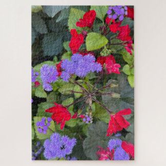 Puzzle Sauge rouge et agératum violet, Québec