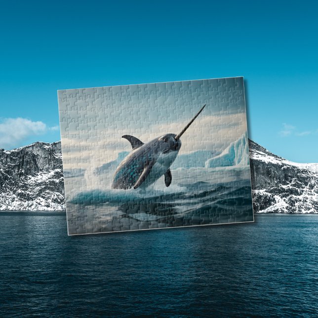 Puzzle Saut Narwhal hors de l'eau arctique (Créateur téléchargé)