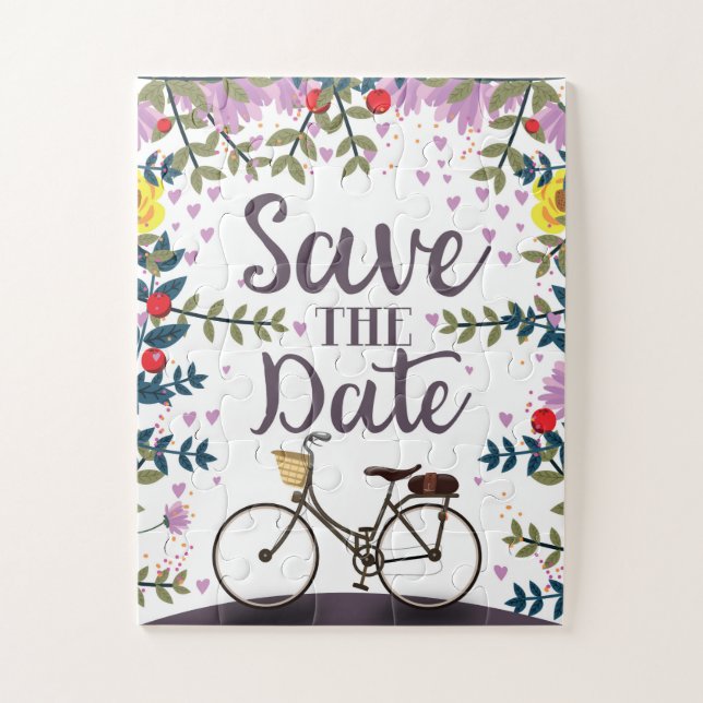Puzzle Sauvegarder la date vélo vintage (Vertical)