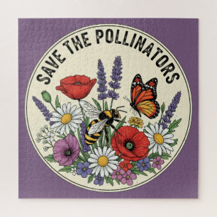 Puzzle Sauver le pollinisateur avec abeille, papillon et 