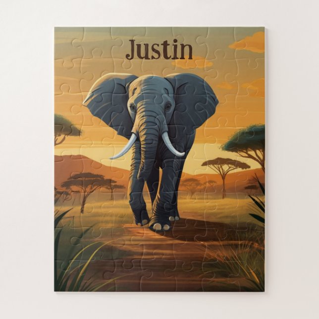 Puzzle Savanna Elephant (Vertical)