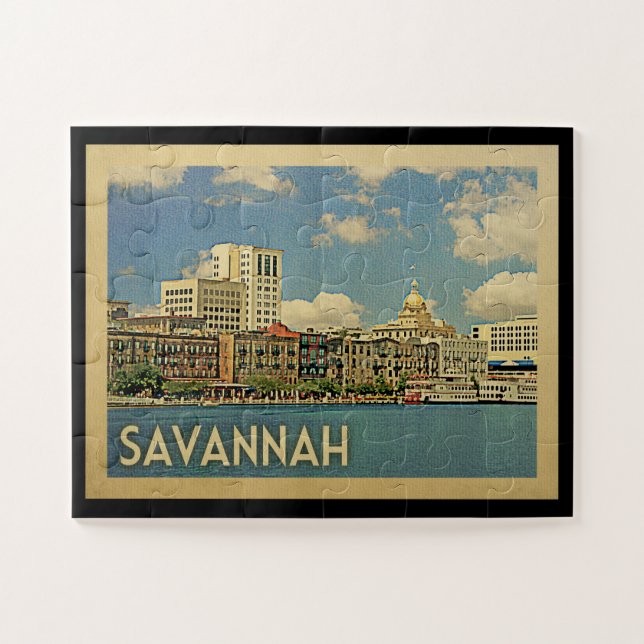 Puzzle Savannah Georgia Vintage voyage (Horizontal)