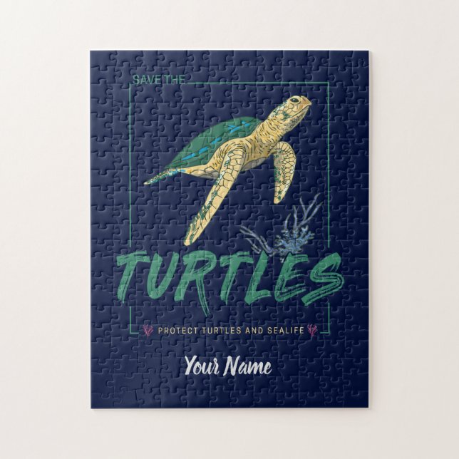 Puzzle Save the Turtles for girl who just loves tortoise (Vertical)